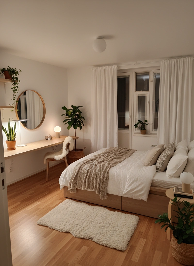 Дизайн интерьера в стиле Хюгге — Спальня от нейросети RoomGPT