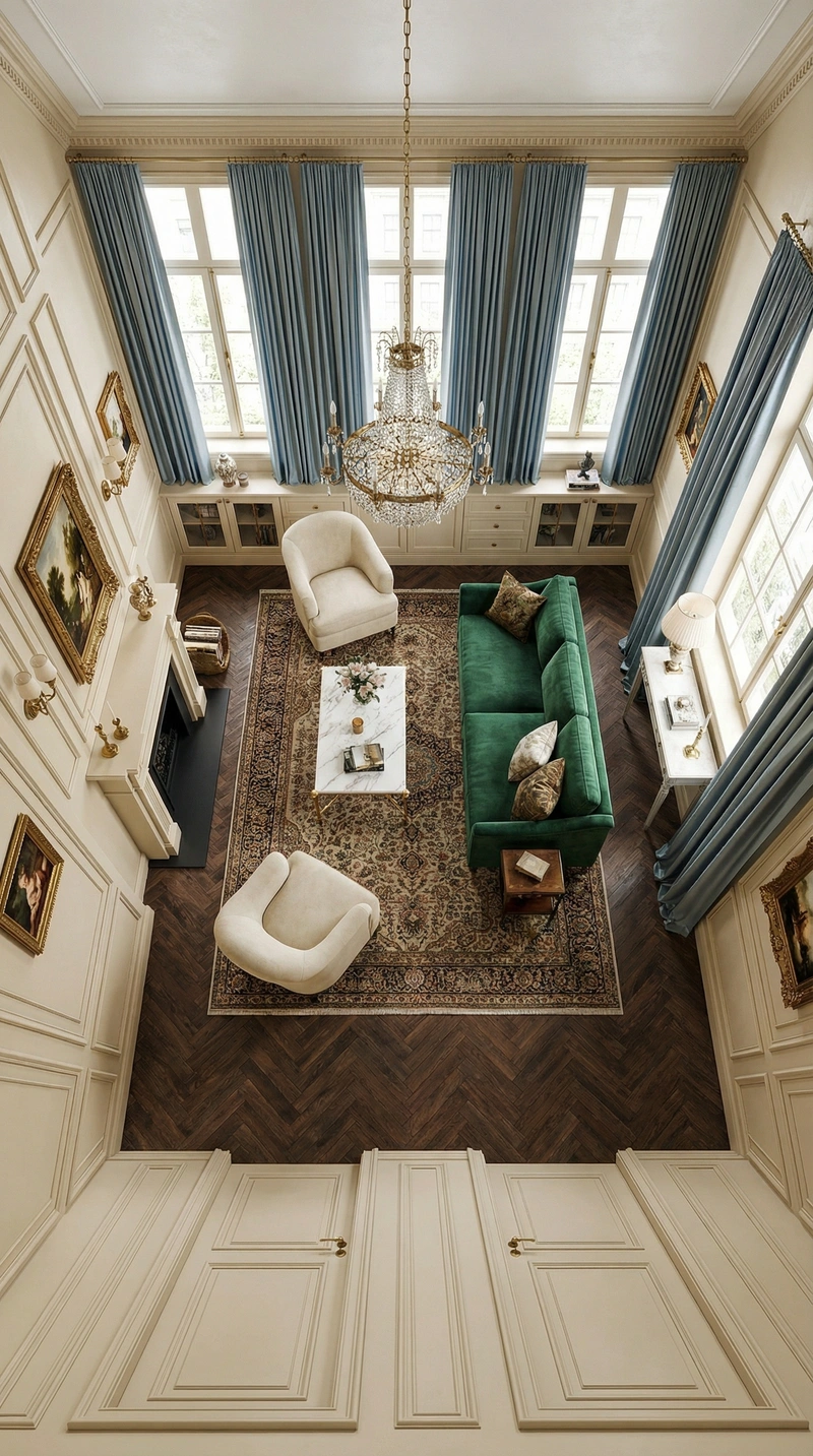 Дизайн интерьера в стиле Классика — Гостиная от нейросети RoomGPT