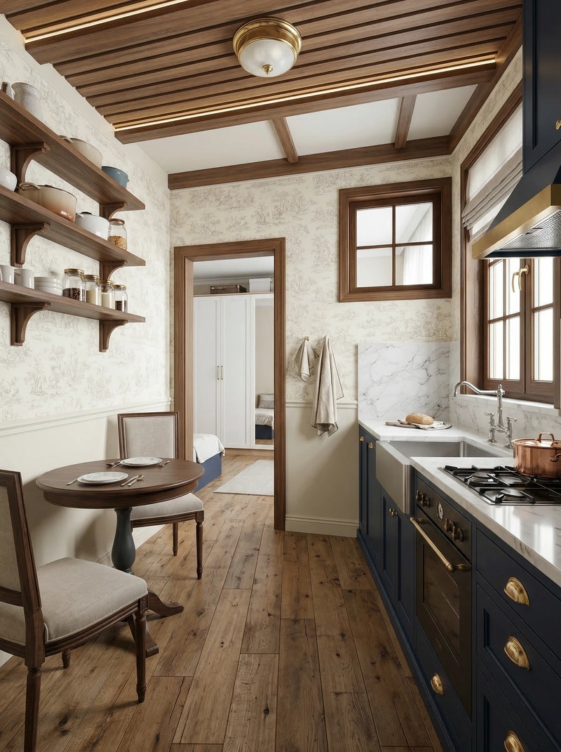 Дизайн кухни в стиле Классика — фото интерьера от нейросети RoomGPT