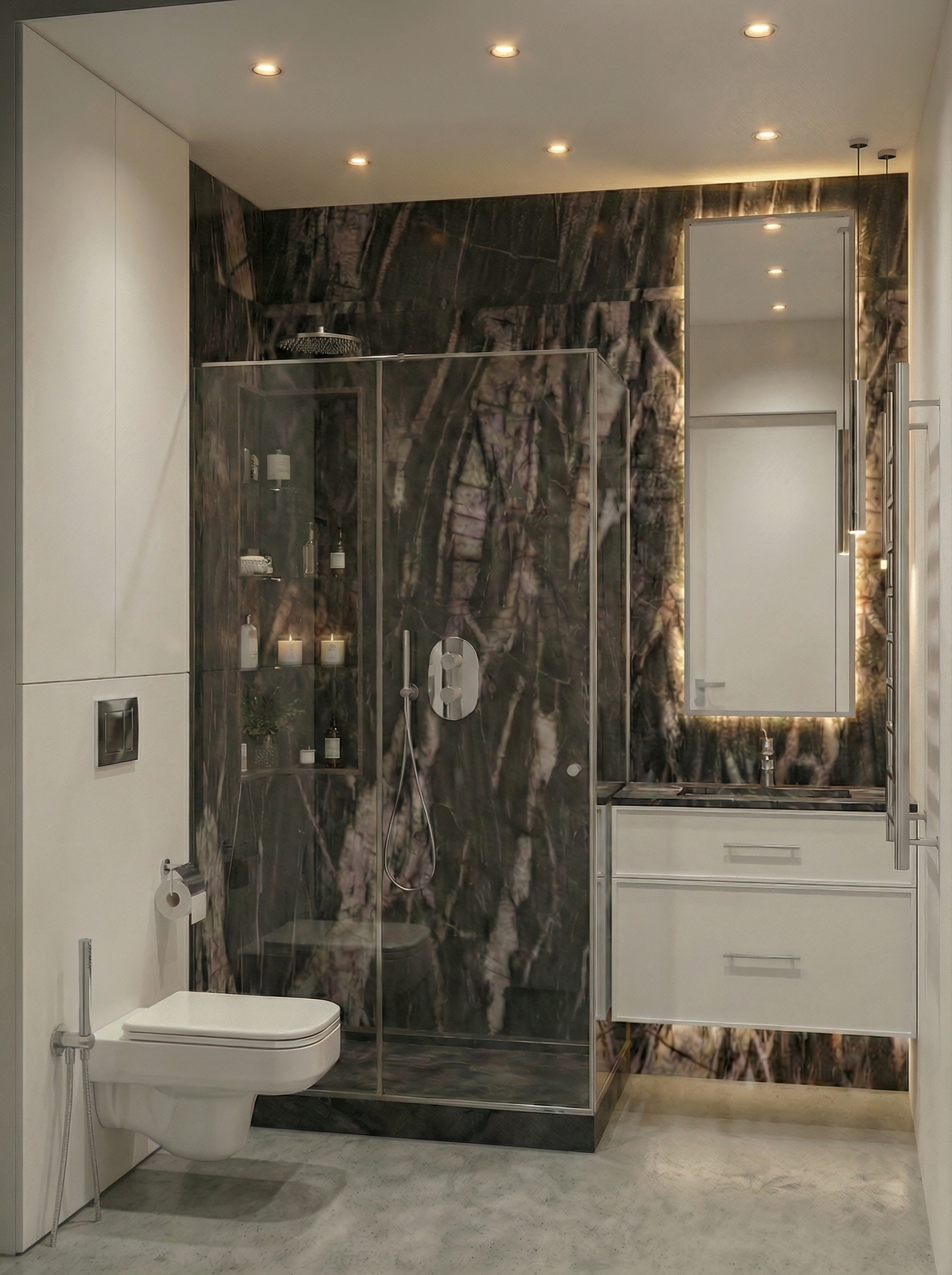 Дизайн ванной в стиле Минимализм — фото интерьера от нейросети RoomGPT