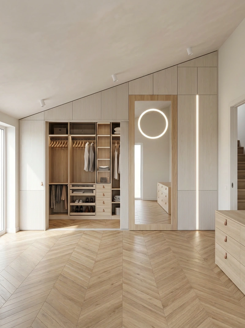 Дизайн спальни в стиле Сканди — фото интерьера от нейросети RoomGPT