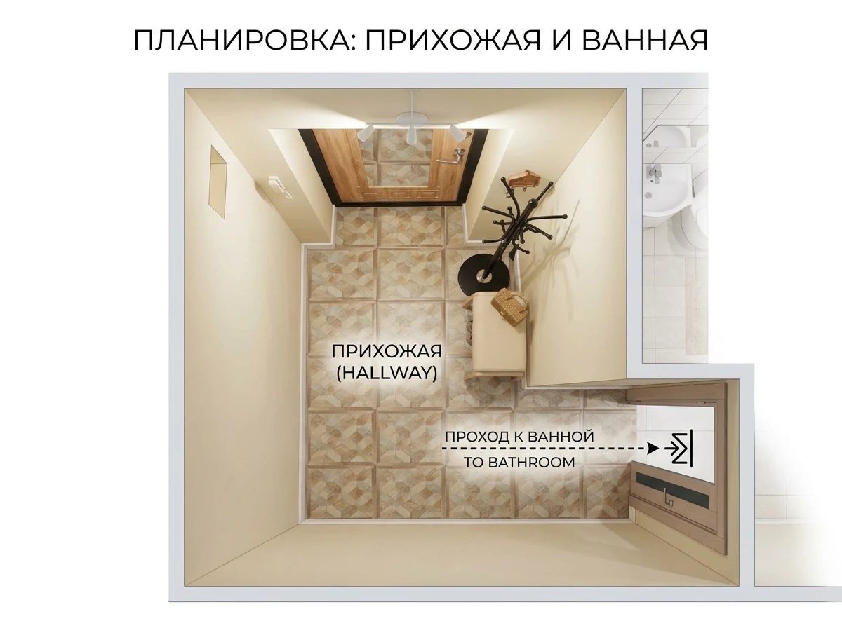 Дизайн прихожей в стиле Без стиля — фото интерьера от нейросети RoomGPT