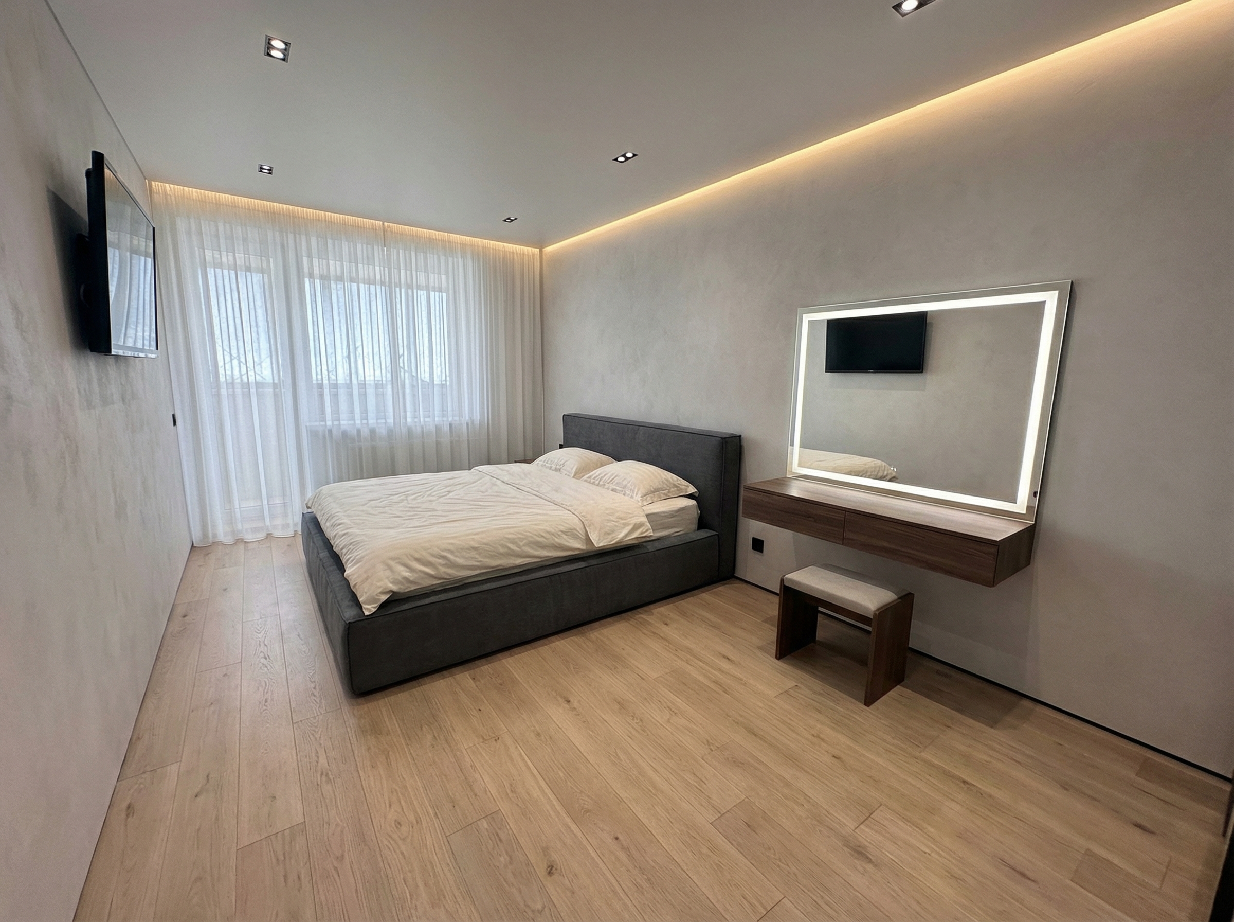 Дизайн спальни в стиле Минимализм — фото интерьера от нейросети RoomGPT