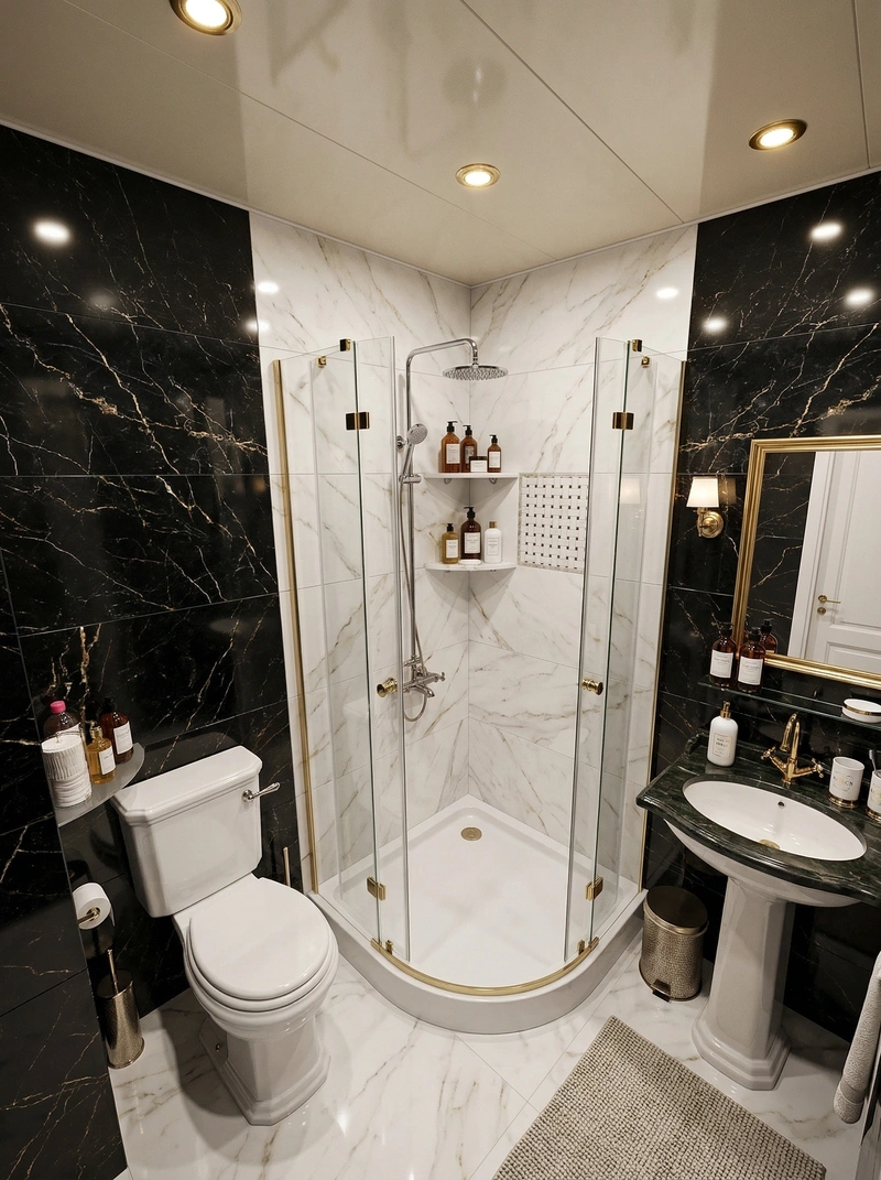 Дизайн ванной в стиле Классика — фото интерьера от нейросети RoomGPT