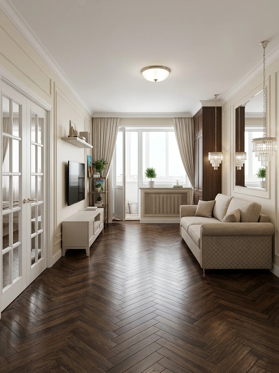 Дизайн гостиной в стиле Классика — фото интерьера от нейросети RoomGPT