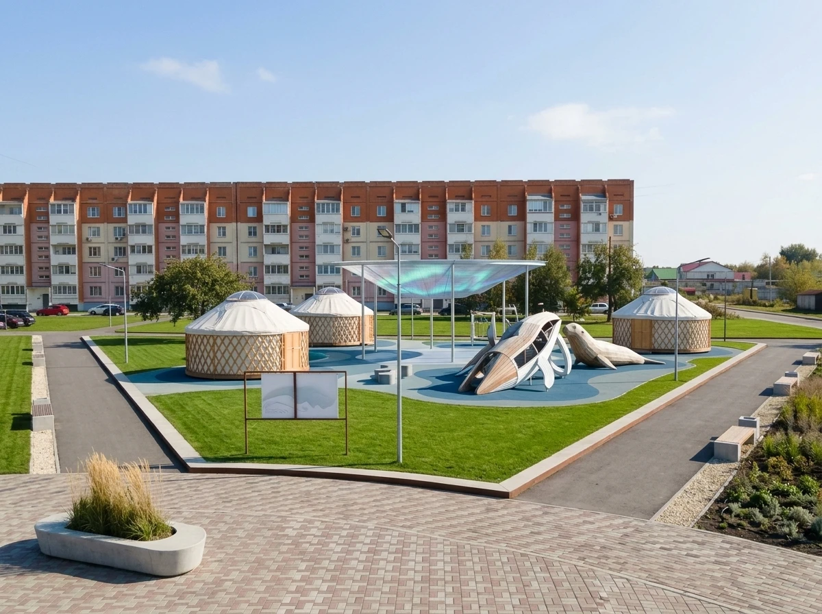 Ландшафтный дизайн в стиле Минимализм — Участок от нейросети RoomGPT