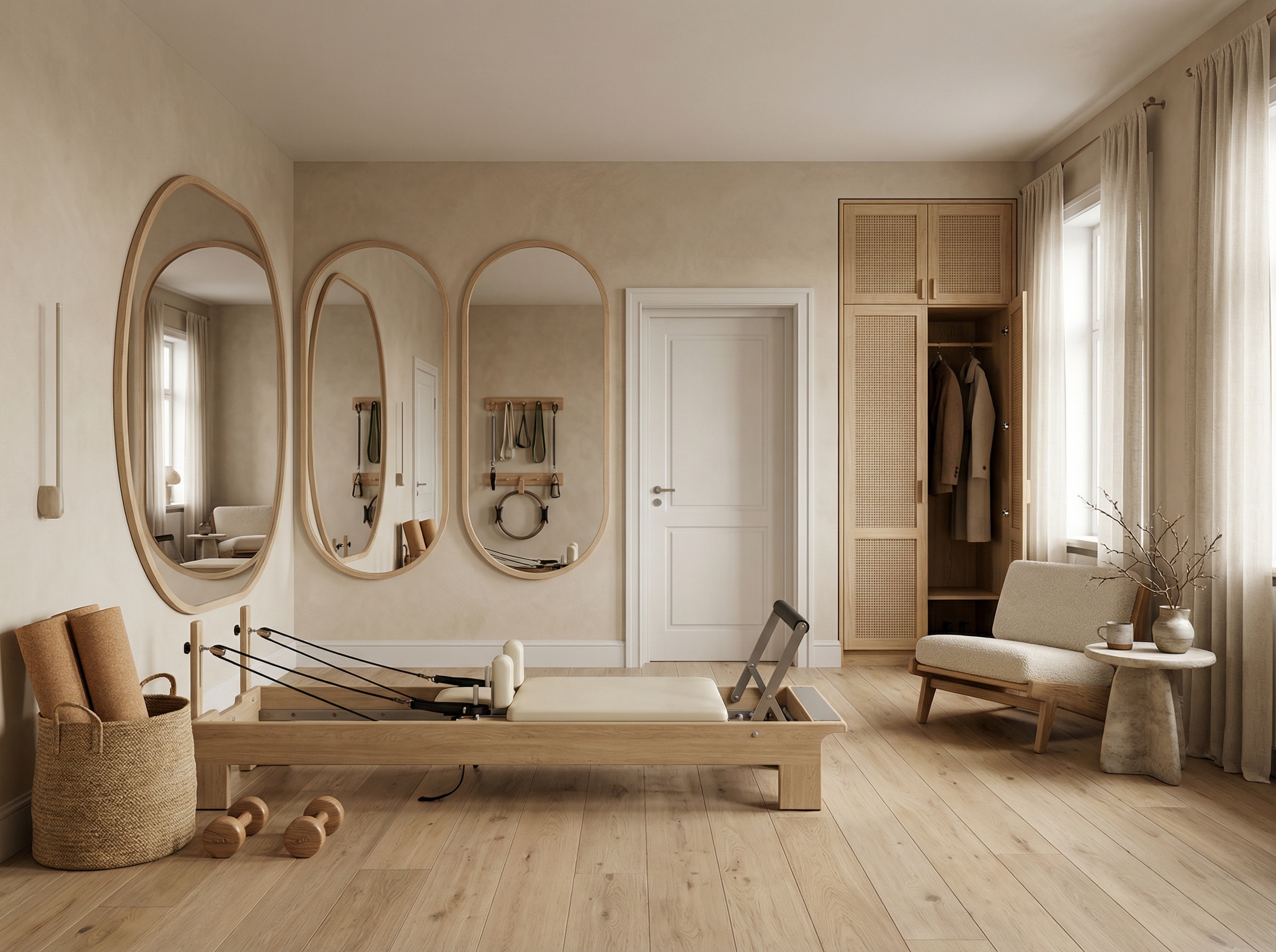 Дизайн гостиной в стиле Japandi — фото интерьера от нейросети RoomGPT