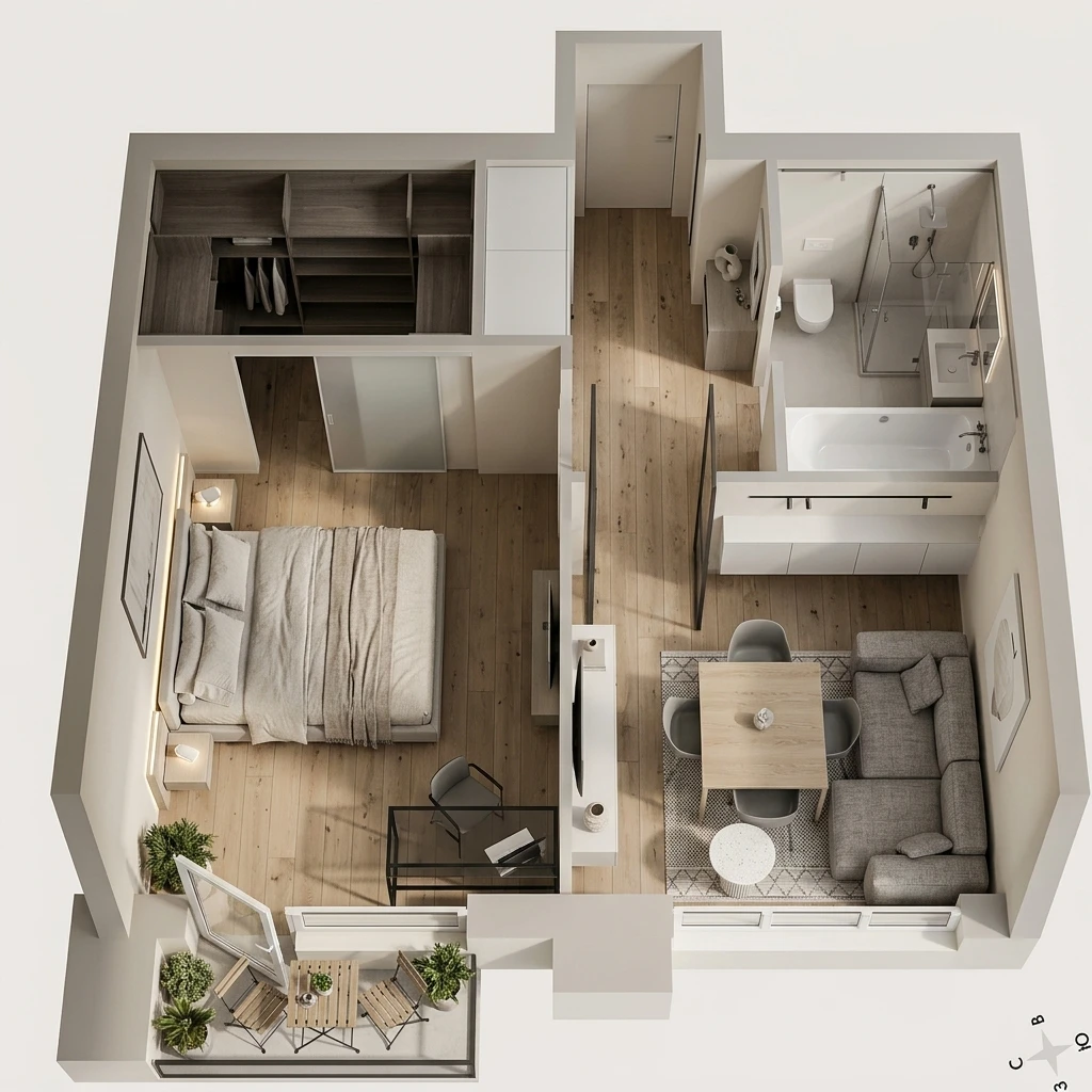 Дизайн гостиной в стиле Минимализм — фото интерьера от нейросети RoomGPT