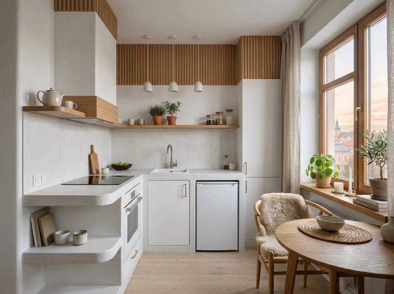 Дизайн интерьера в стиле Хюгге — Кухня от нейросети RoomGPT