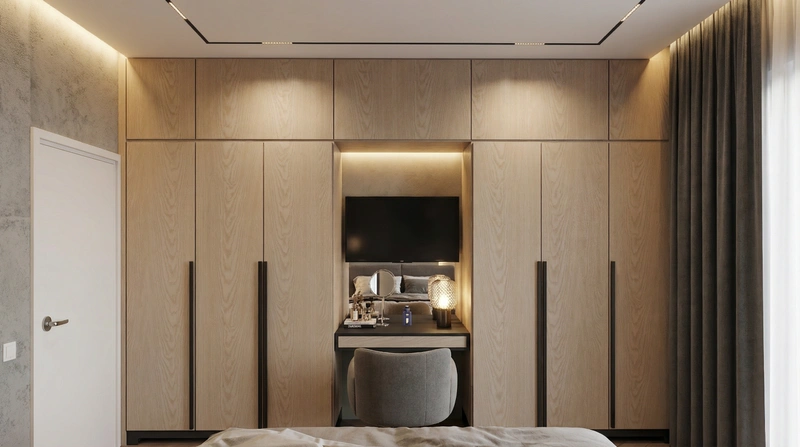 Дизайн интерьера в стиле Контемпорари — Спальня от нейросети RoomGPT