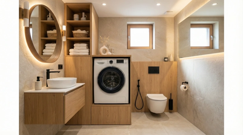 Дизайн интерьера в стиле Сканди — Ванная от нейросети RoomGPT