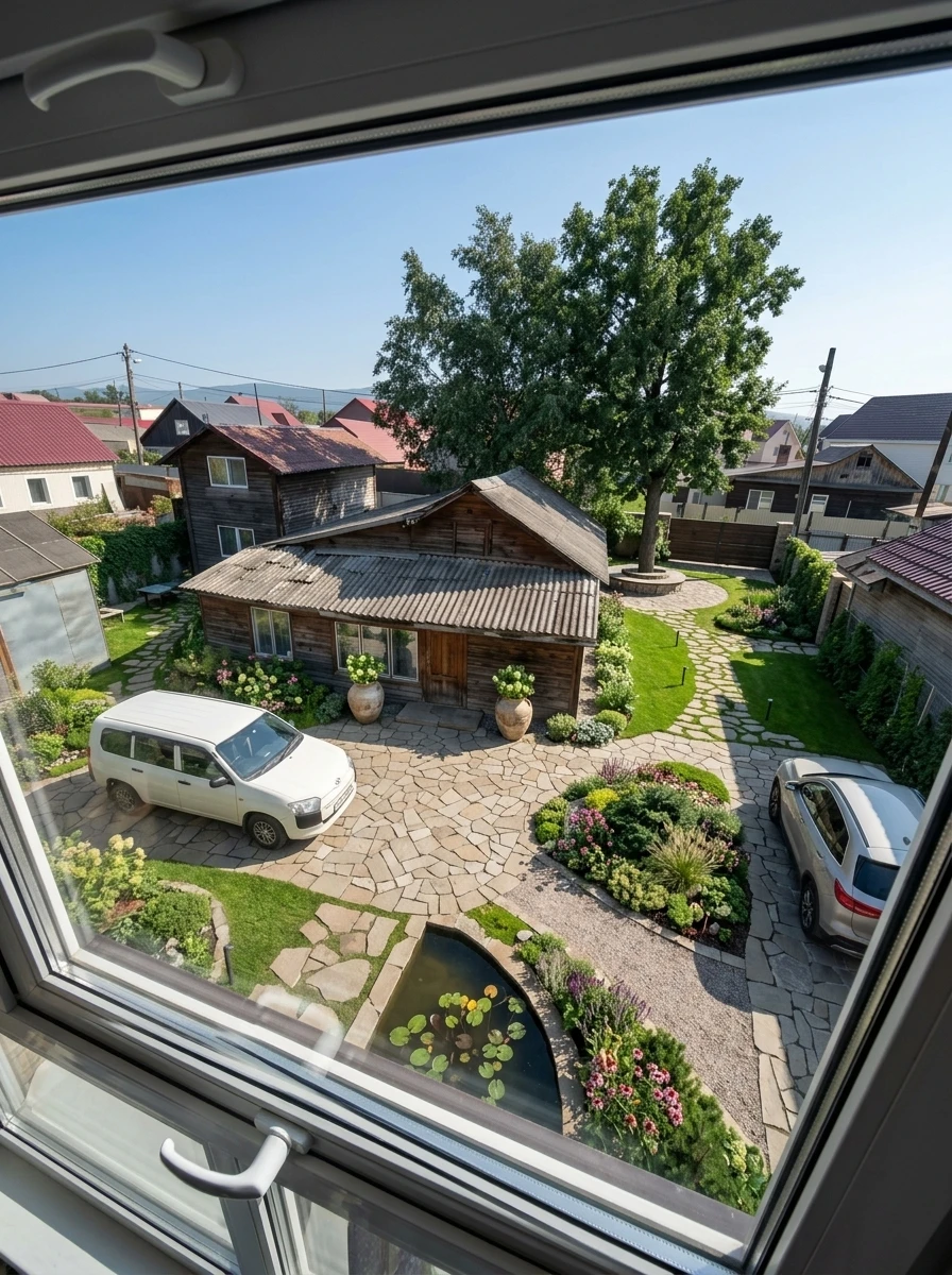 Дизайн участка в стиле Русская усадьба — фото участка от нейросети RoomGPT