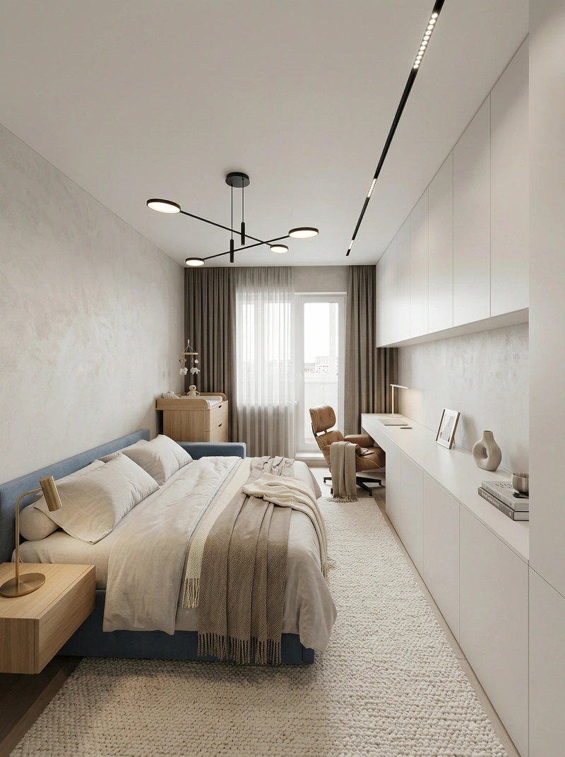 Дизайн спальни в стиле Минимализм — фото интерьера от нейросети RoomGPT