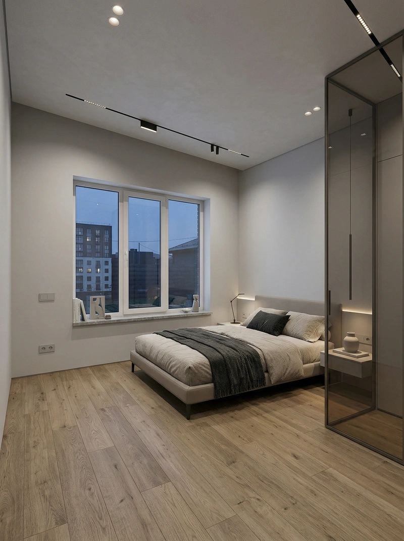 Дизайн спальни в стиле Минимализм — фото интерьера от нейросети RoomGPT