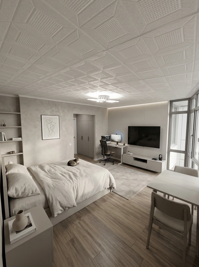 Дизайн интерьера в стиле Минимализм — Гостиная от нейросети RoomGPT