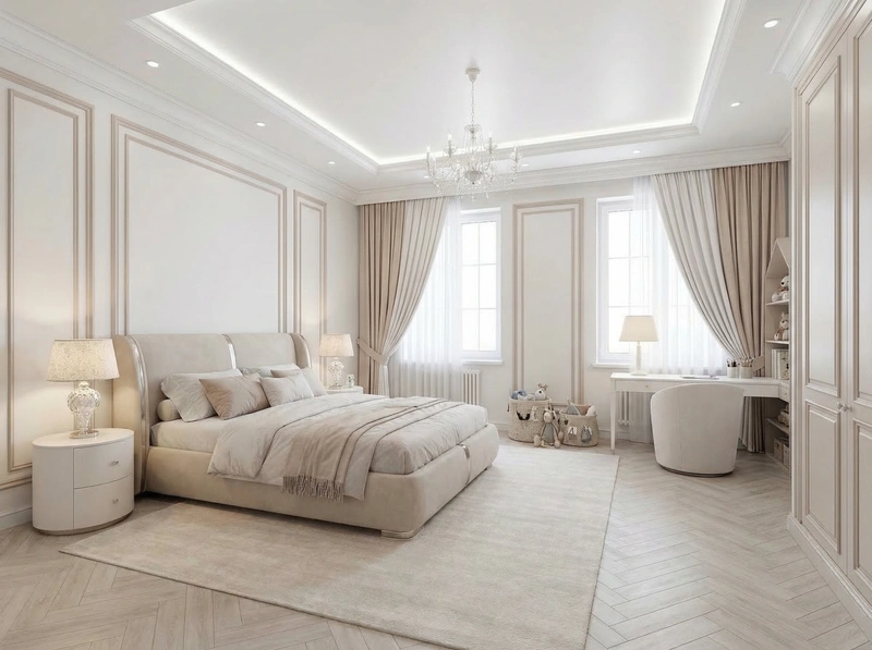 Дизайн детской в стиле Неоклассика — фото интерьера от нейросети RoomGPT