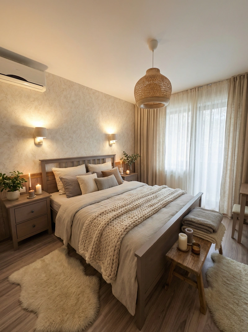 Дизайн интерьера в стиле Хюгге — Спальня от нейросети RoomGPT