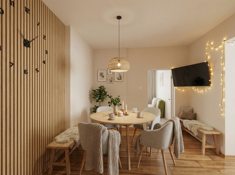 Дизайн интерьера в стиле Хюгге — Кухня от нейросети RoomGPT