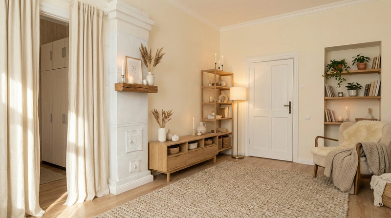 Дизайн интерьера в стиле Хюгге — Гостиная от нейросети RoomGPT