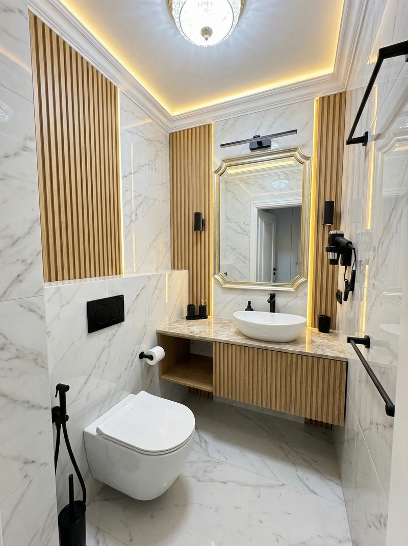 Дизайн интерьера в стиле Неоклассика — Ванная от нейросети RoomGPT