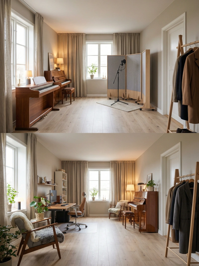 Дизайн интерьера в стиле Хюгге — Кабинет от нейросети RoomGPT