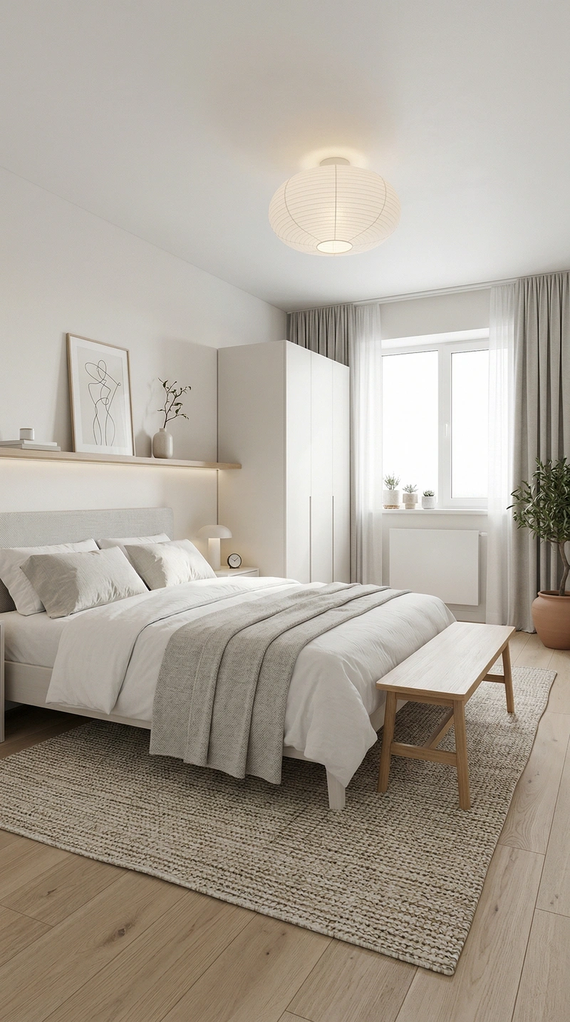 Дизайн спальни в стиле Минимализм — фото интерьера от нейросети RoomGPT