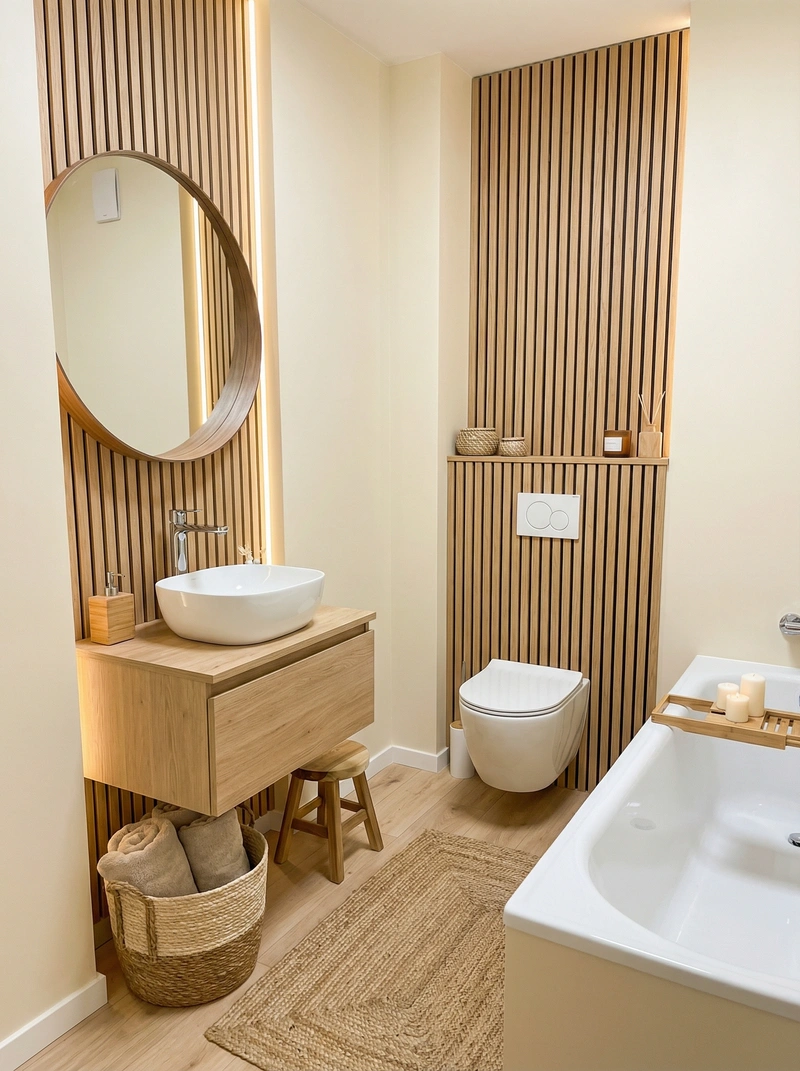 Дизайн интерьера в стиле Хюгге — Ванная от нейросети RoomGPT