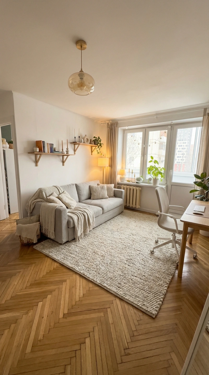 Дизайн интерьера в стиле Хюгге — Гостиная от нейросети RoomGPT