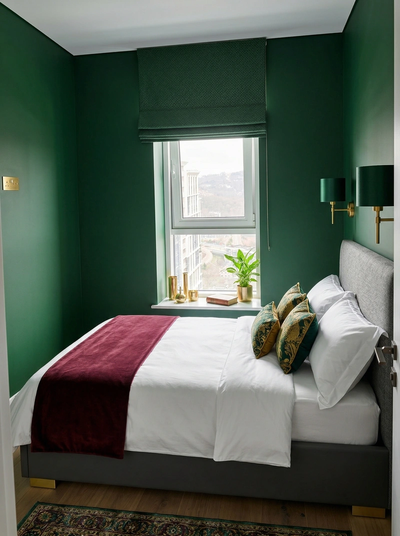 Дизайн спальни в стиле Британский — фото интерьера от нейросети RoomGPT