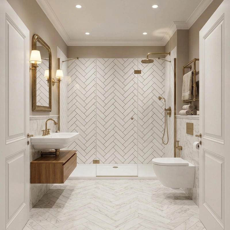 Дизайн интерьера в стиле Классика — Ванная от нейросети RoomGPT