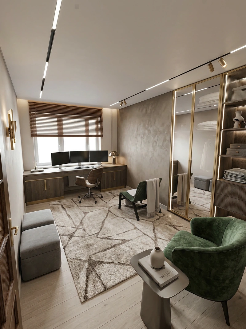 Дизайн спальни в стиле Контемпорари — фото интерьера от нейросети RoomGPT