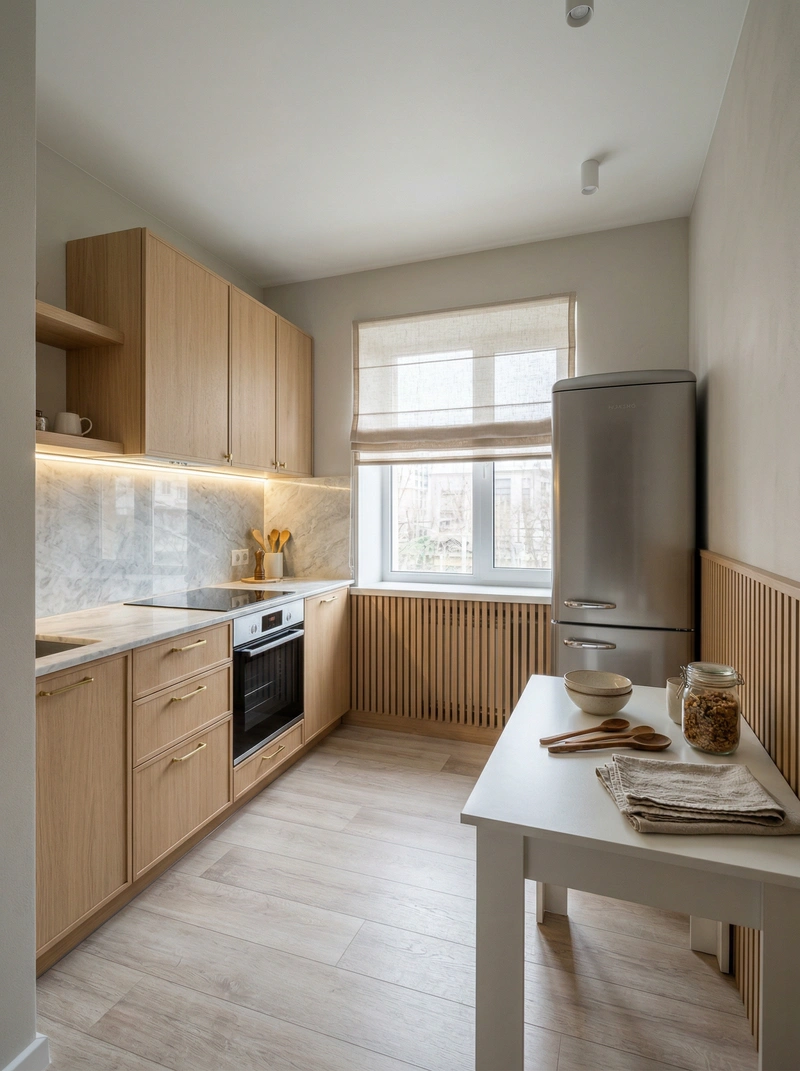 Дизайн интерьера в стиле Хюгге — Кухня от нейросети RoomGPT