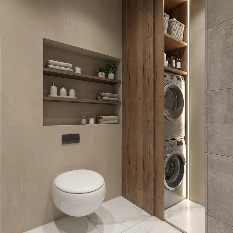 Дизайн ванной в стиле Минимализм — фото интерьера от нейросети RoomGPT