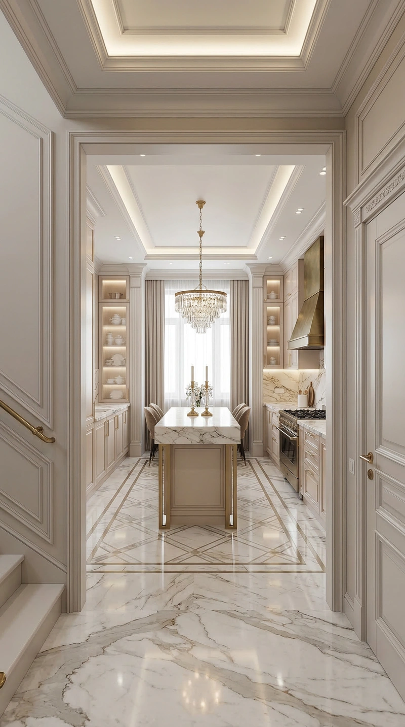 Дизайн кухни в стиле Неоклассика — фото интерьера от нейросети RoomGPT