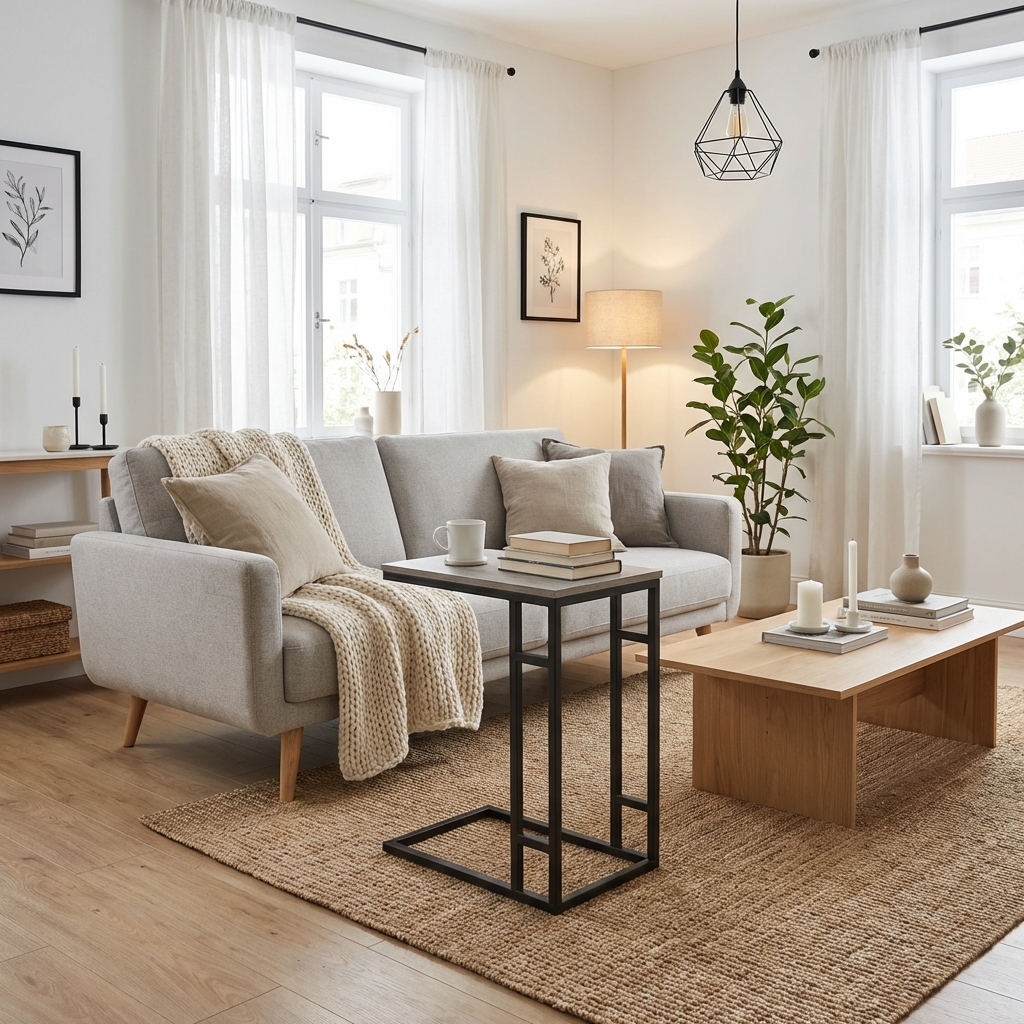 Дизайн гостиной в стиле Хюгге — фото интерьера от нейросети RoomGPT