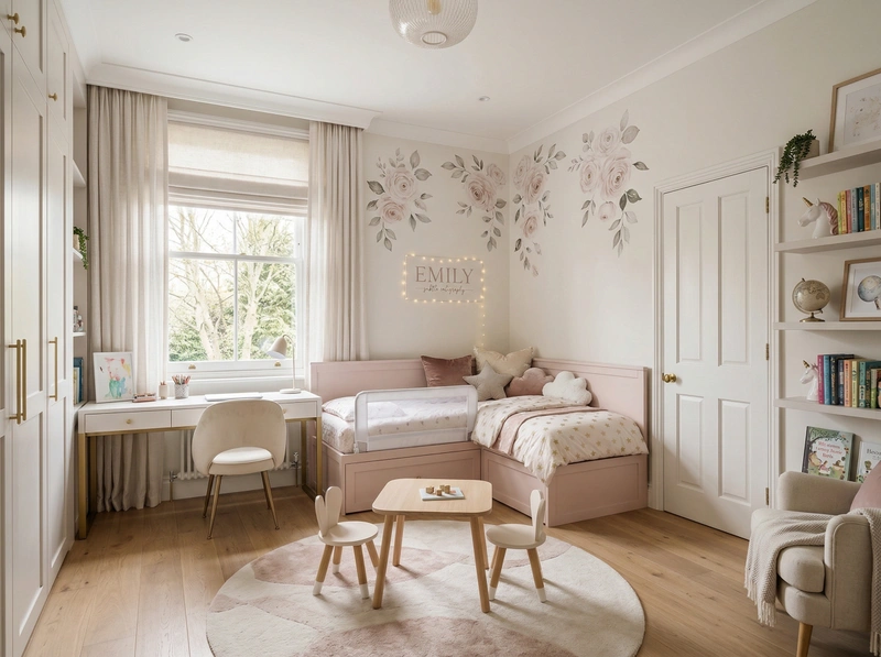 Дизайн детской в стиле Контемпорари — фото интерьера от нейросети RoomGPT