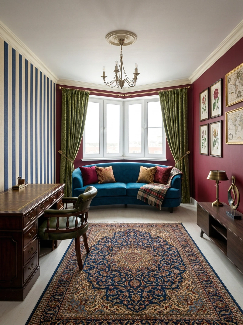 Дизайн гостиной в стиле Британский — фото интерьера от нейросети RoomGPT