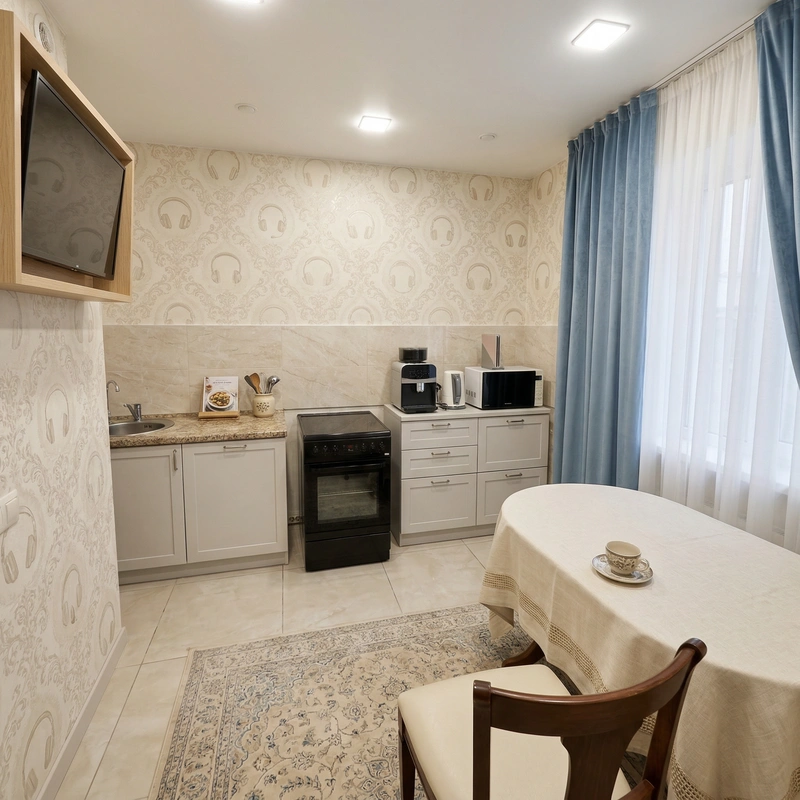 Дизайн интерьера в стиле Классика — Кухня от нейросети RoomGPT