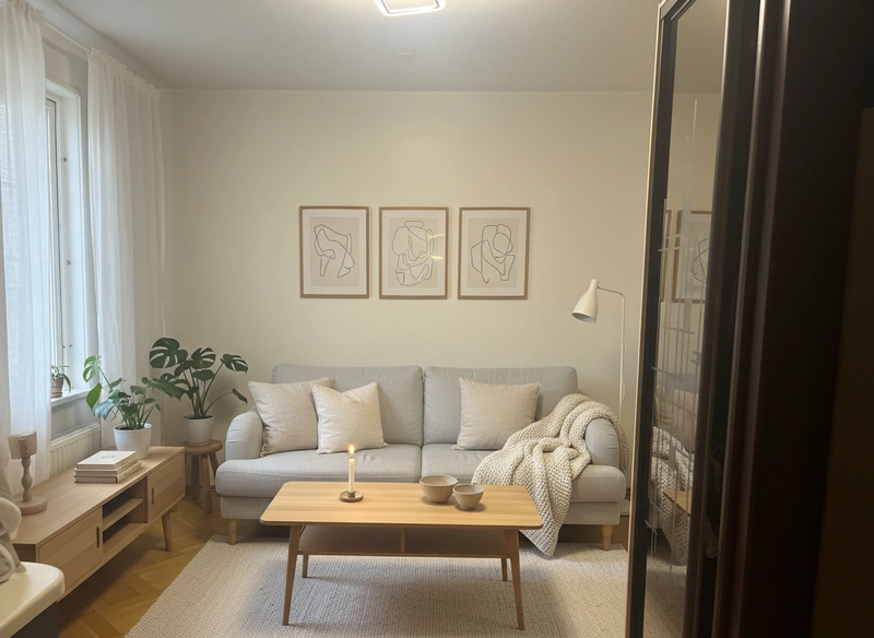 Дизайн интерьера в стиле Хюгге — Гостиная от нейросети RoomGPT