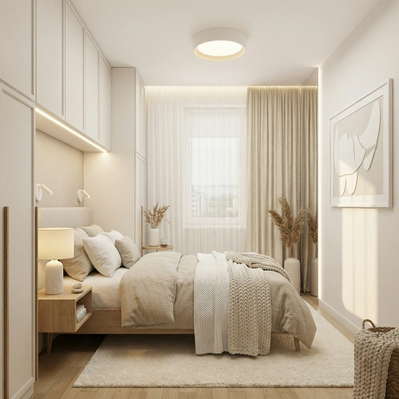 Дизайн интерьера в стиле Хюгге — Спальня от нейросети RoomGPT