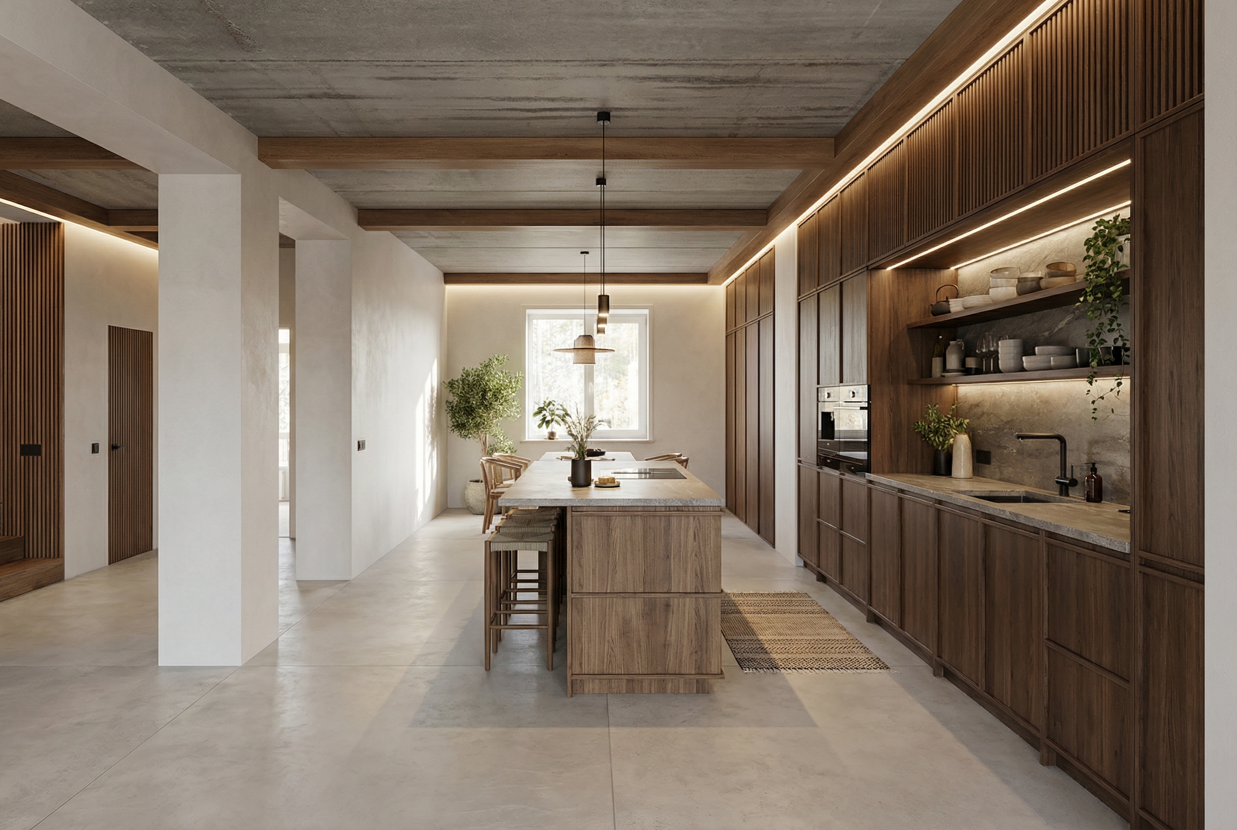 Дизайн кухни в стиле Japandi — фото интерьера от нейросети RoomGPT