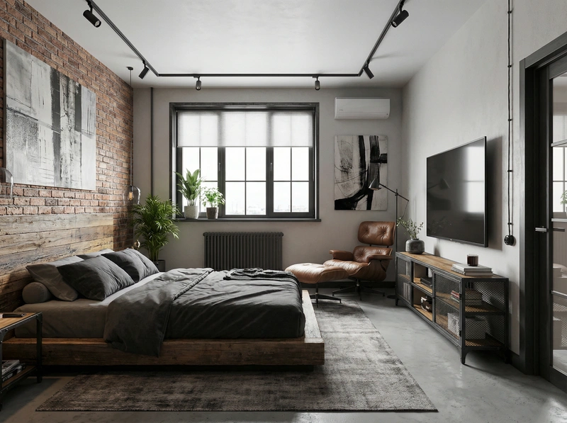 Дизайн интерьера в стиле Лофт — Гостиная от нейросети RoomGPT