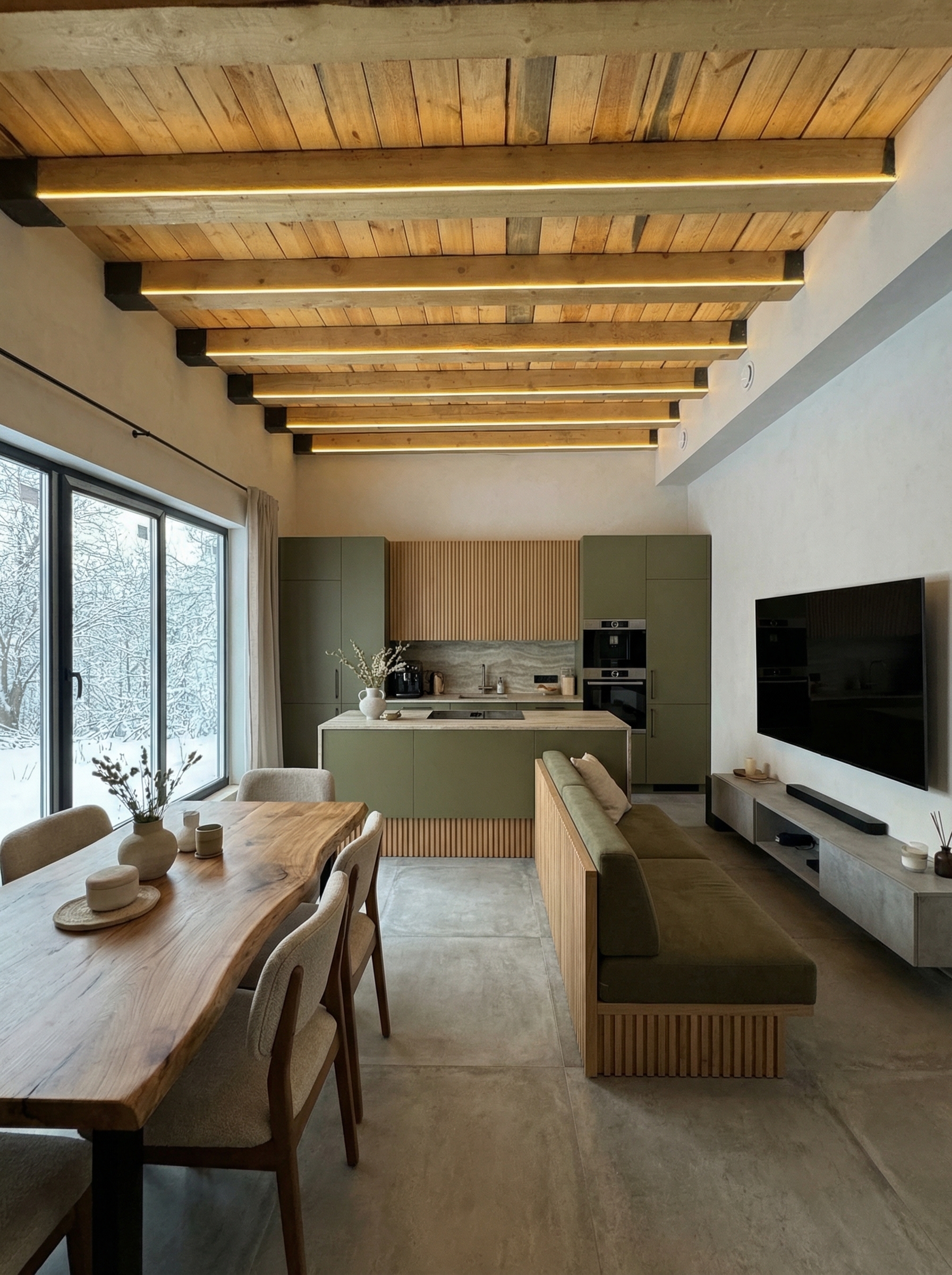 Дизайн кухни в стиле Japandi — фото интерьера от нейросети RoomGPT