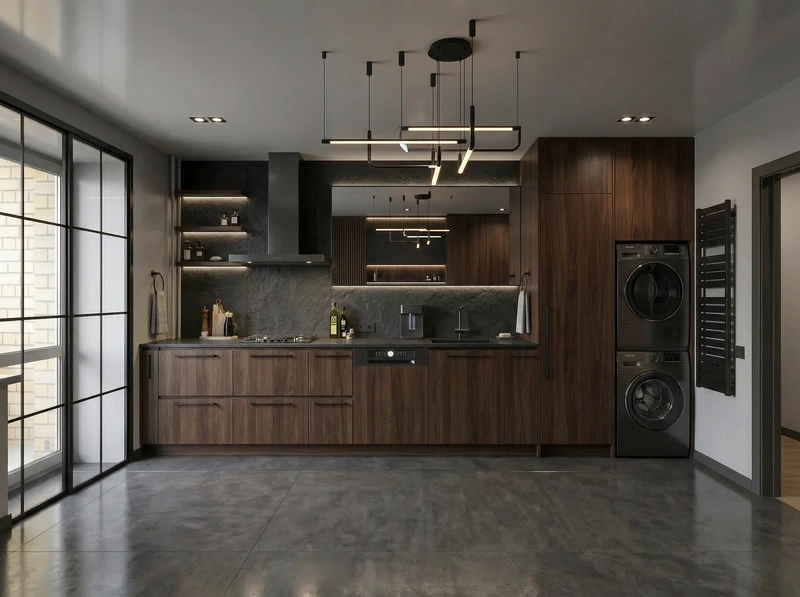 Дизайн интерьера в стиле Блэктэк — Ванная от нейросети RoomGPT