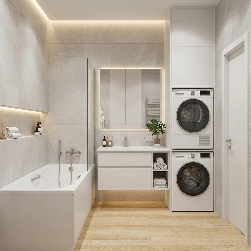 Дизайн интерьера в стиле Минимализм — Ванная от нейросети RoomGPT