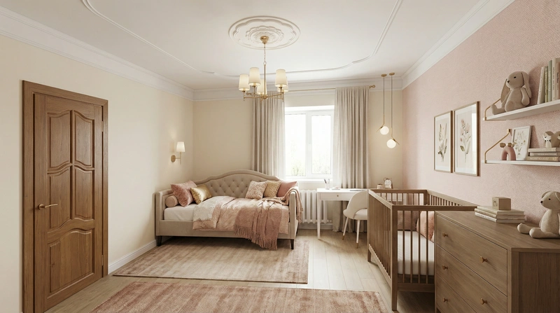 Дизайн интерьера в стиле Классика — Детская от нейросети RoomGPT