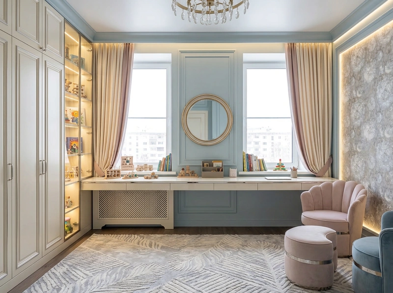 Дизайн интерьера в стиле Неоклассика — Детская от нейросети RoomGPT