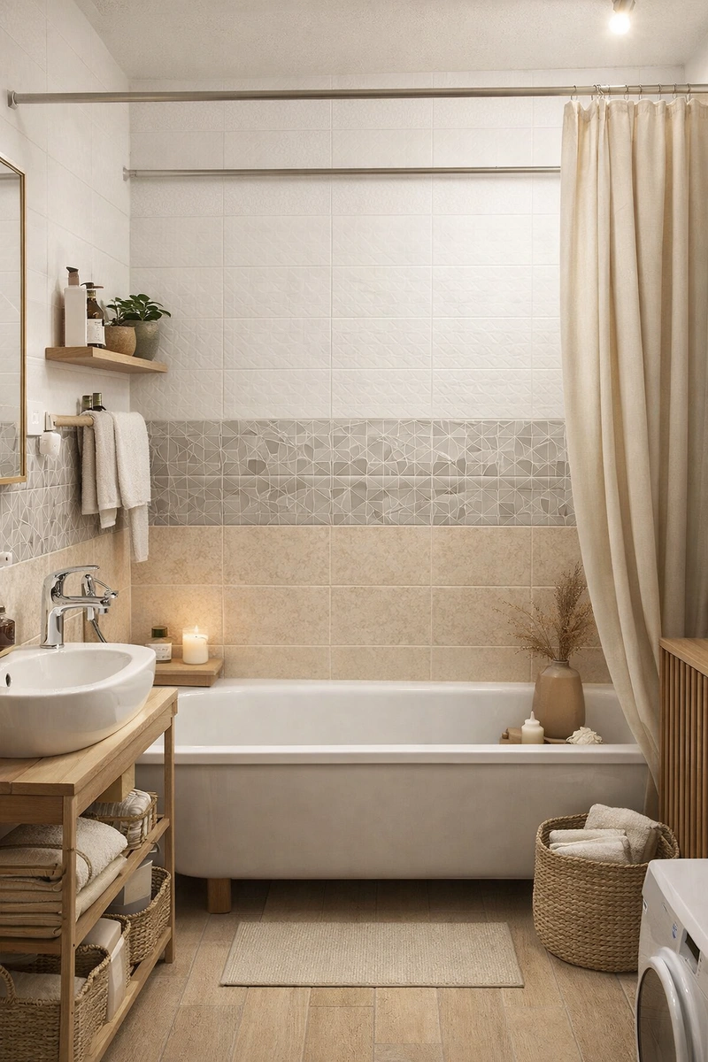 Дизайн интерьера в стиле Хюгге — Ванная от нейросети RoomGPT