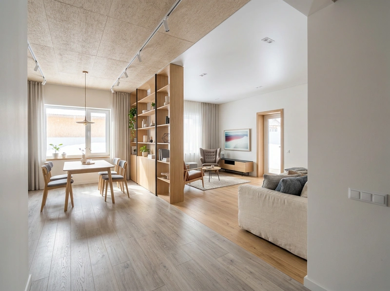 Дизайн интерьера в стиле Сканди — Гостиная от нейросети RoomGPT