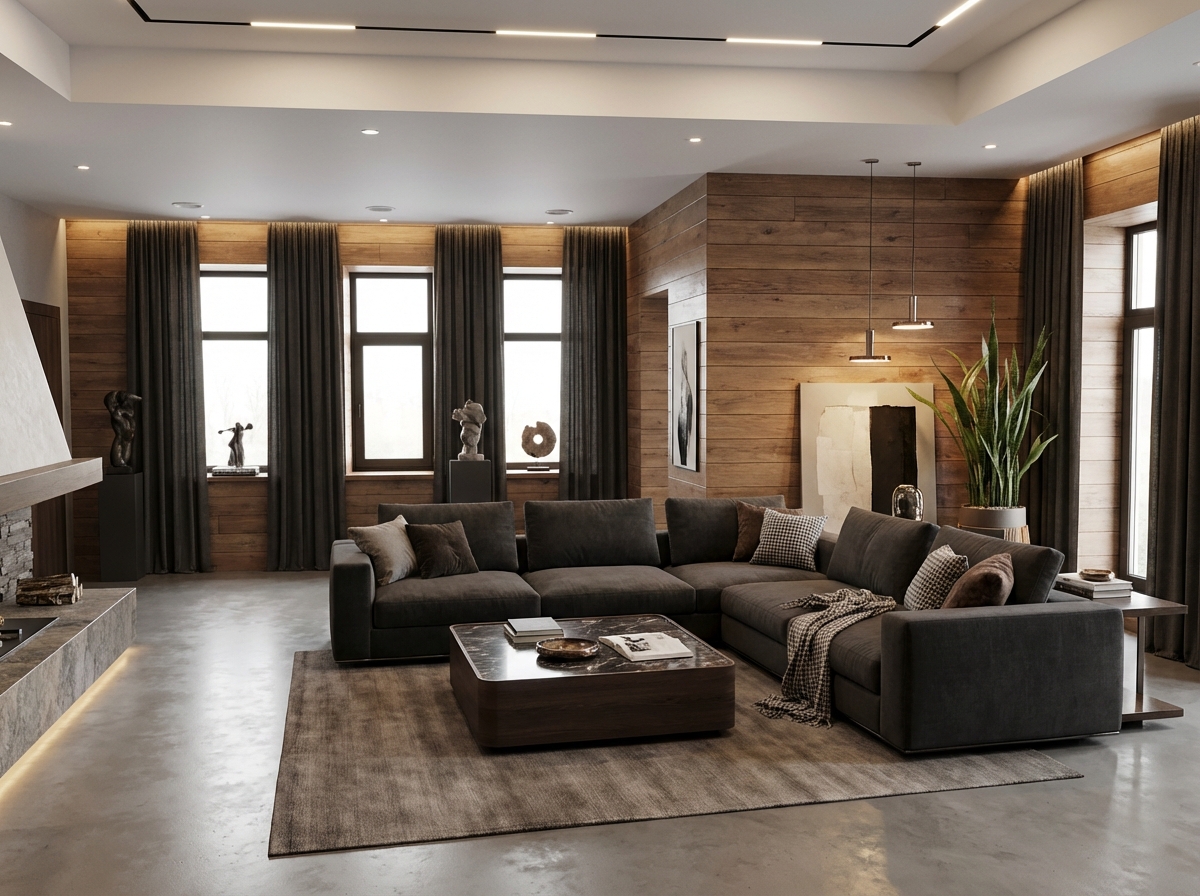 Дизайн гостиной в стиле Контемпорари — фото интерьера от нейросети RoomGPT